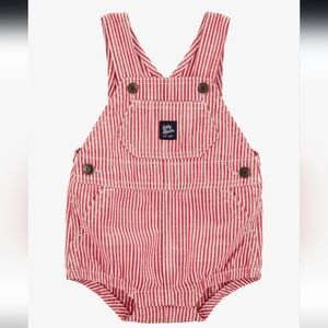 OshKosh B'gosh Baby Boy Iconic Hickory Bubble Romper Red 3m